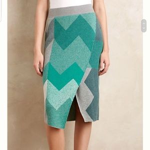 Anthropologie Moth Chevron Sweater Skirt Sz Small